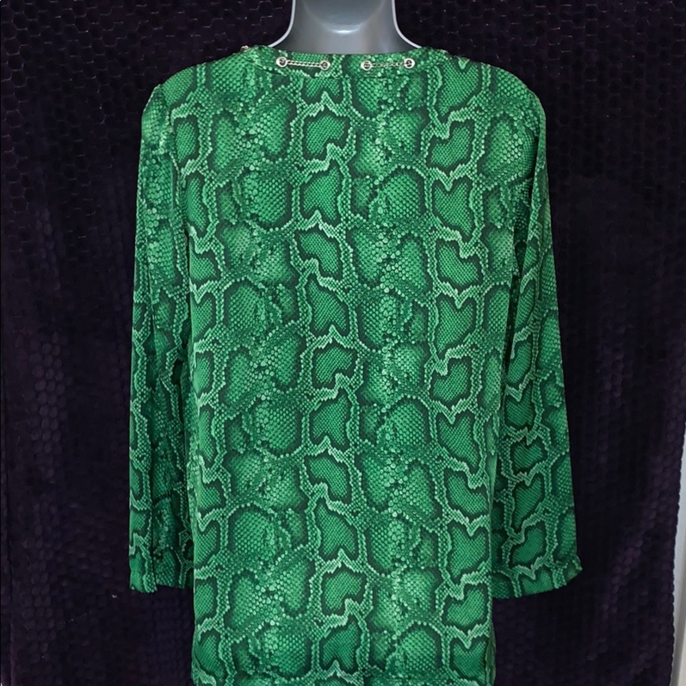 Michael Kors Green Python Print Tunic Small - image 2